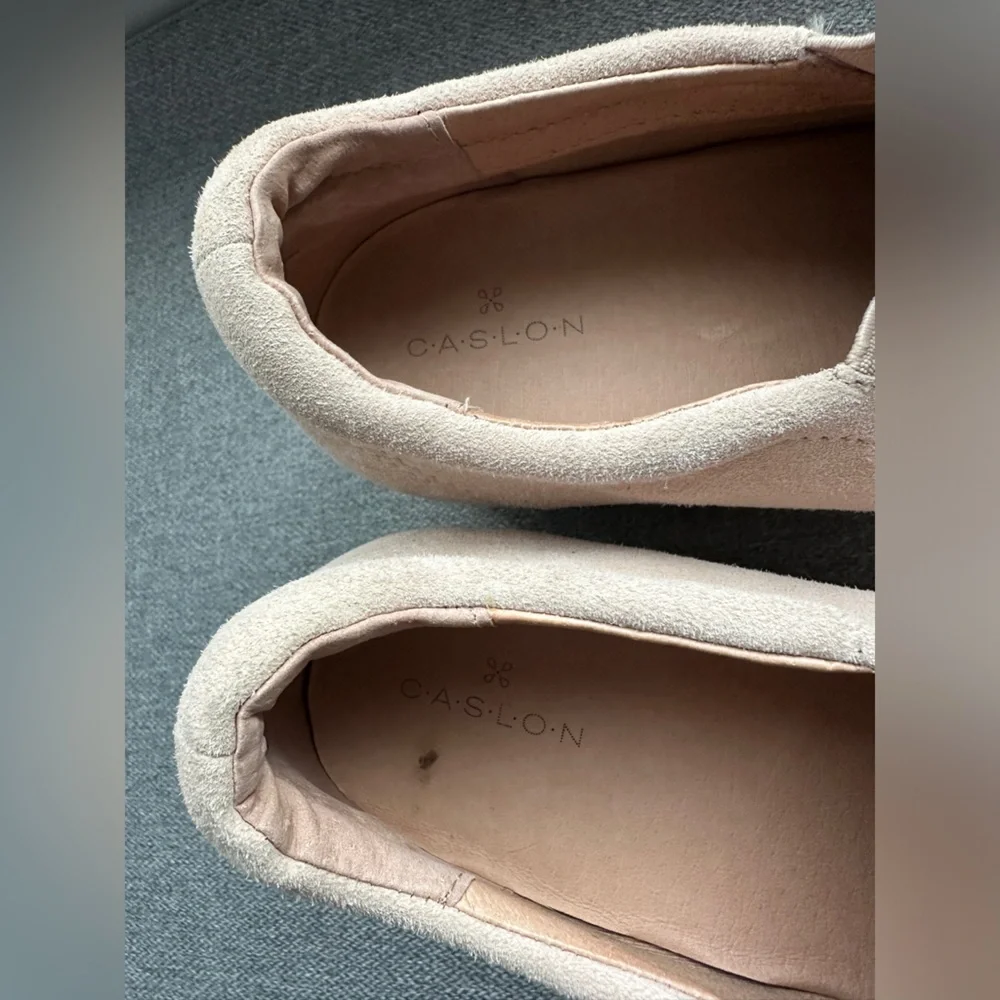 Caslon Cream Slip On Leather Suede Wedge Sneaker Shoes